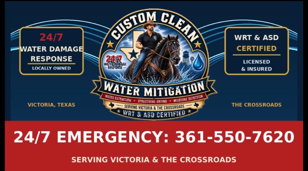 Custom Clean Water Mitigation emergency banner